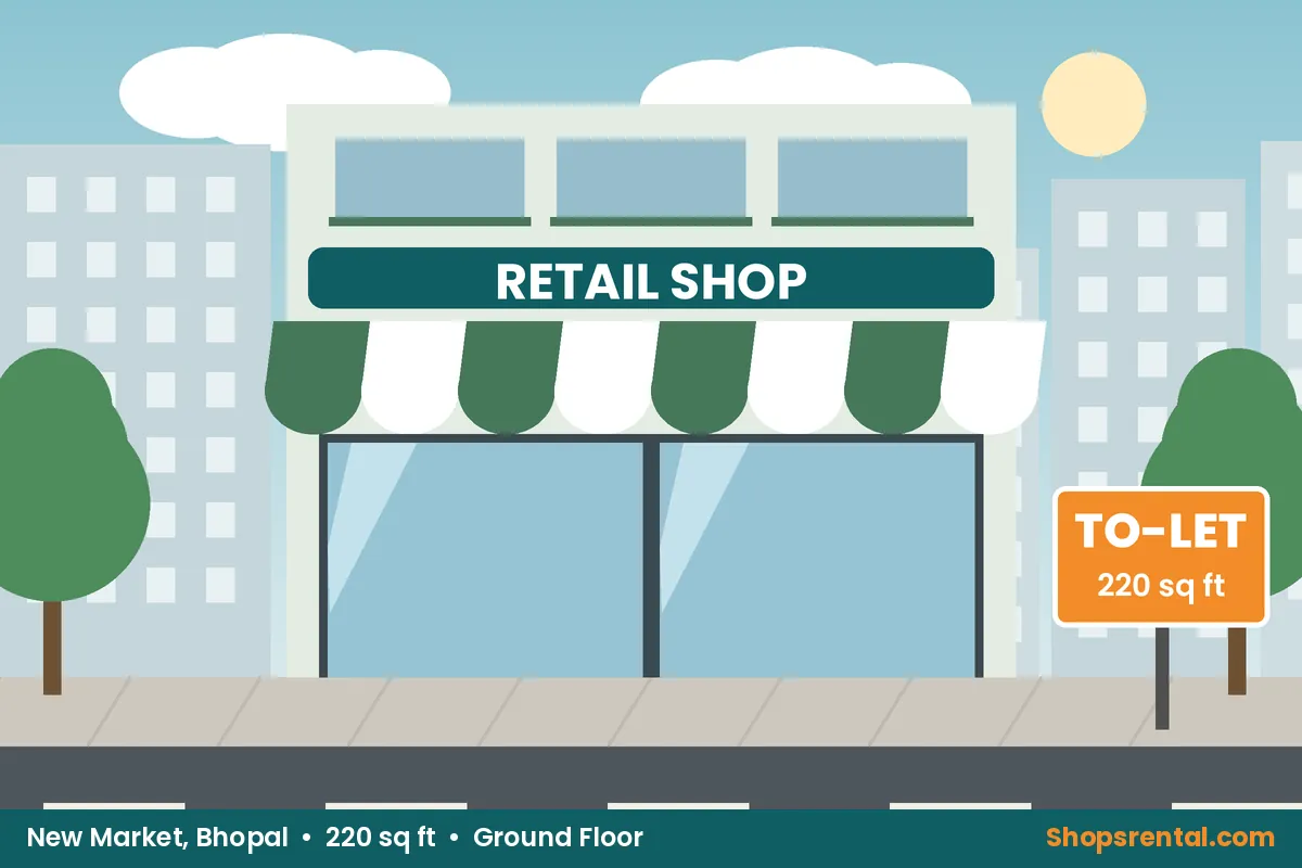 Compact Shop in New Market, TT Nagar – 220 sq ft retail shops for rent in New Market (TT Nagar), Bhopal