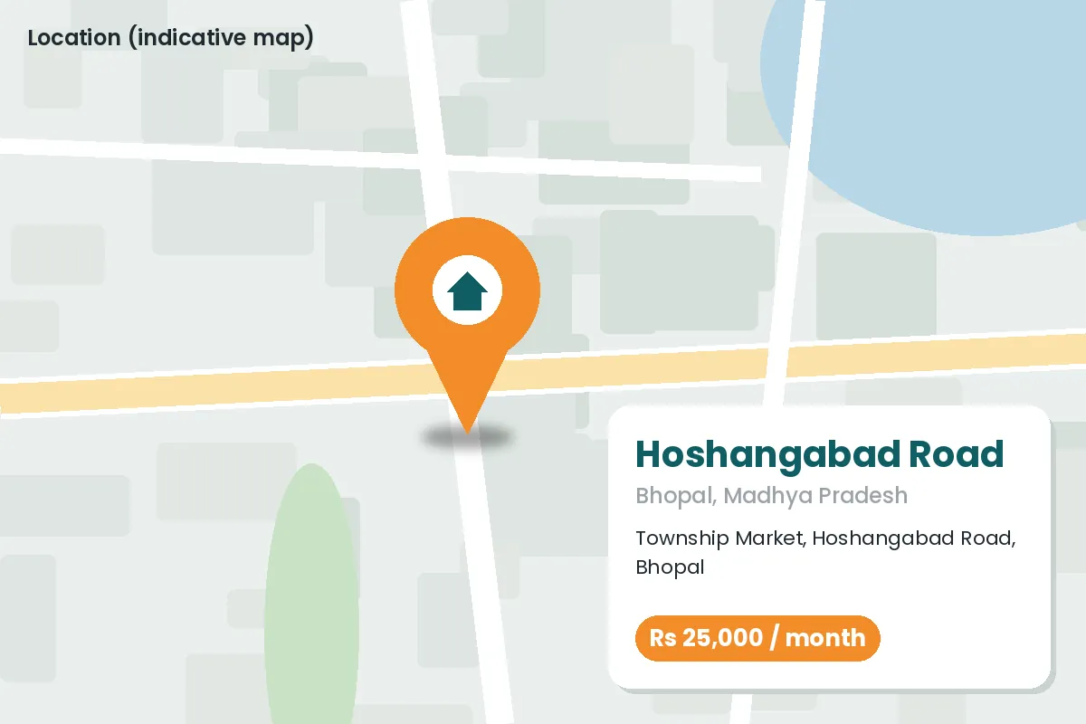 Corner Shop in Residential Township, Hoshangabad Road – location map