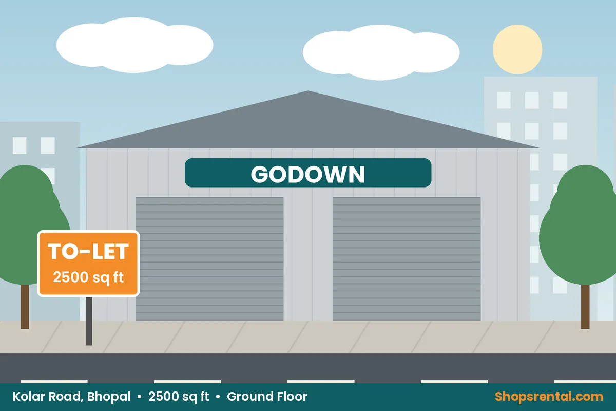 Godown near Kolar Six Lane – 2500 sq ft godowns & warehouses for rent in Kolar Road, Bhopal
