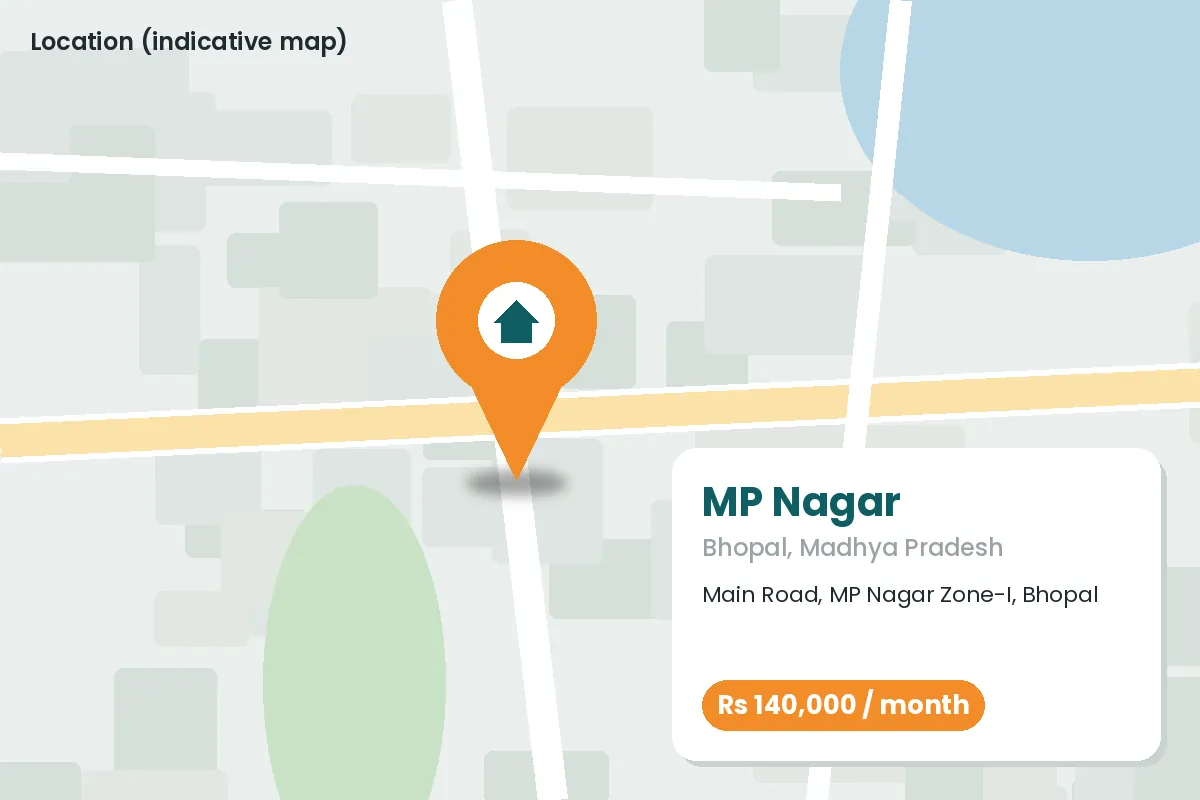 Large Showroom on MP Nagar Main Road – location map