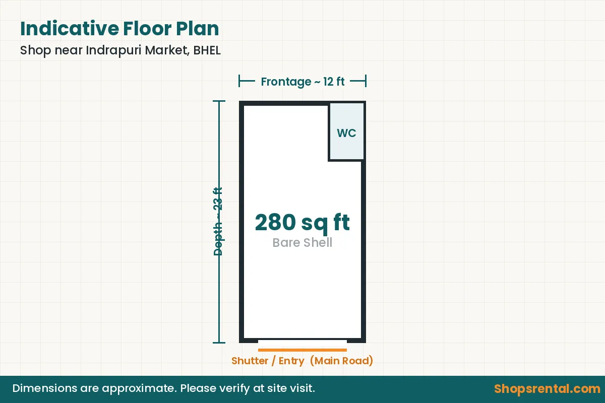 Shop near Indrapuri Market, BHEL – indicative floor plan