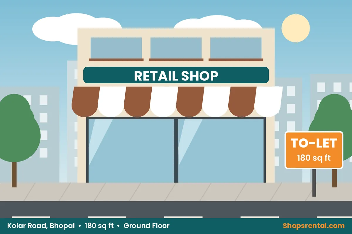Small Shop in Sarvdharm Colony, Kolar Road – 180 sq ft retail shops for rent in Kolar Road, Bhopal